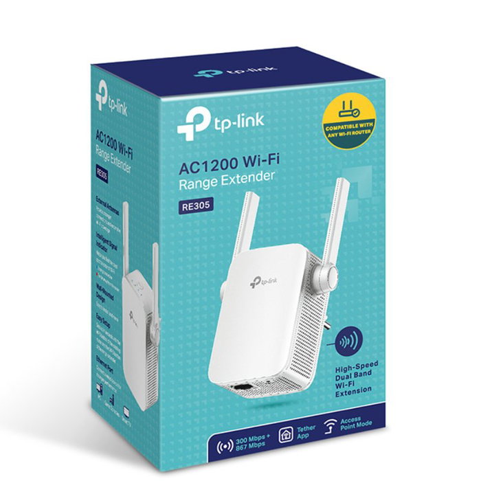 TP-Link RE305 AC1200 - Amplificador Repetidor de Señal WiFi Doble Banda, 1200 Mbps